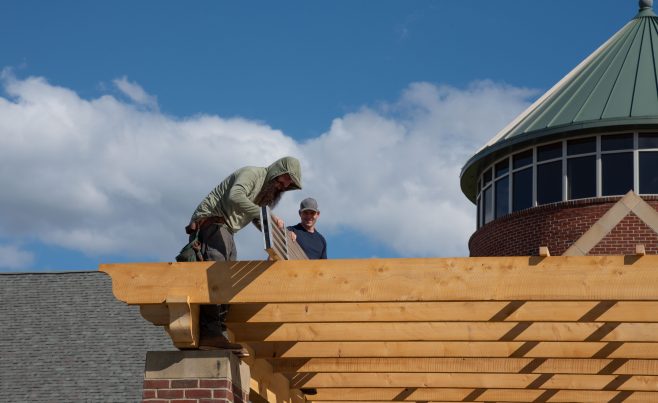 Cedar timber pergola installation