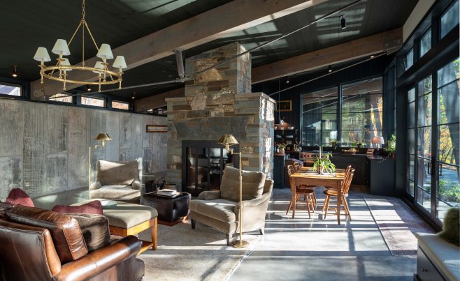 Sunny Room with Timber Framed Ceiling Beams