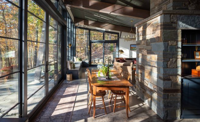 Timber Beams, Stone and Steel