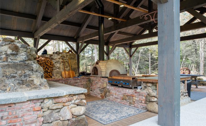 Rough sawn timber frame pavilion