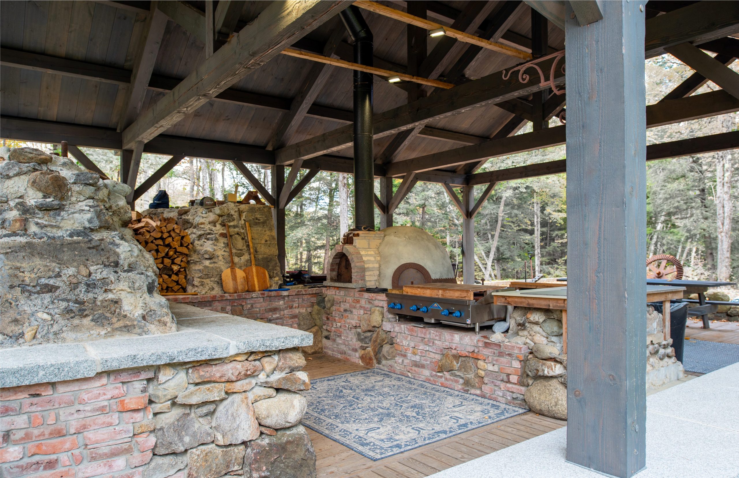 Rough sawn timber frame pavilion
