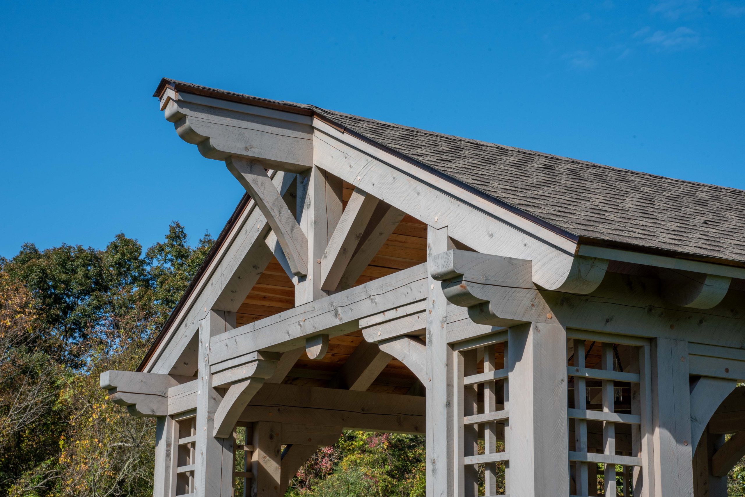 Timber Pool Pavilion with embellished corbels