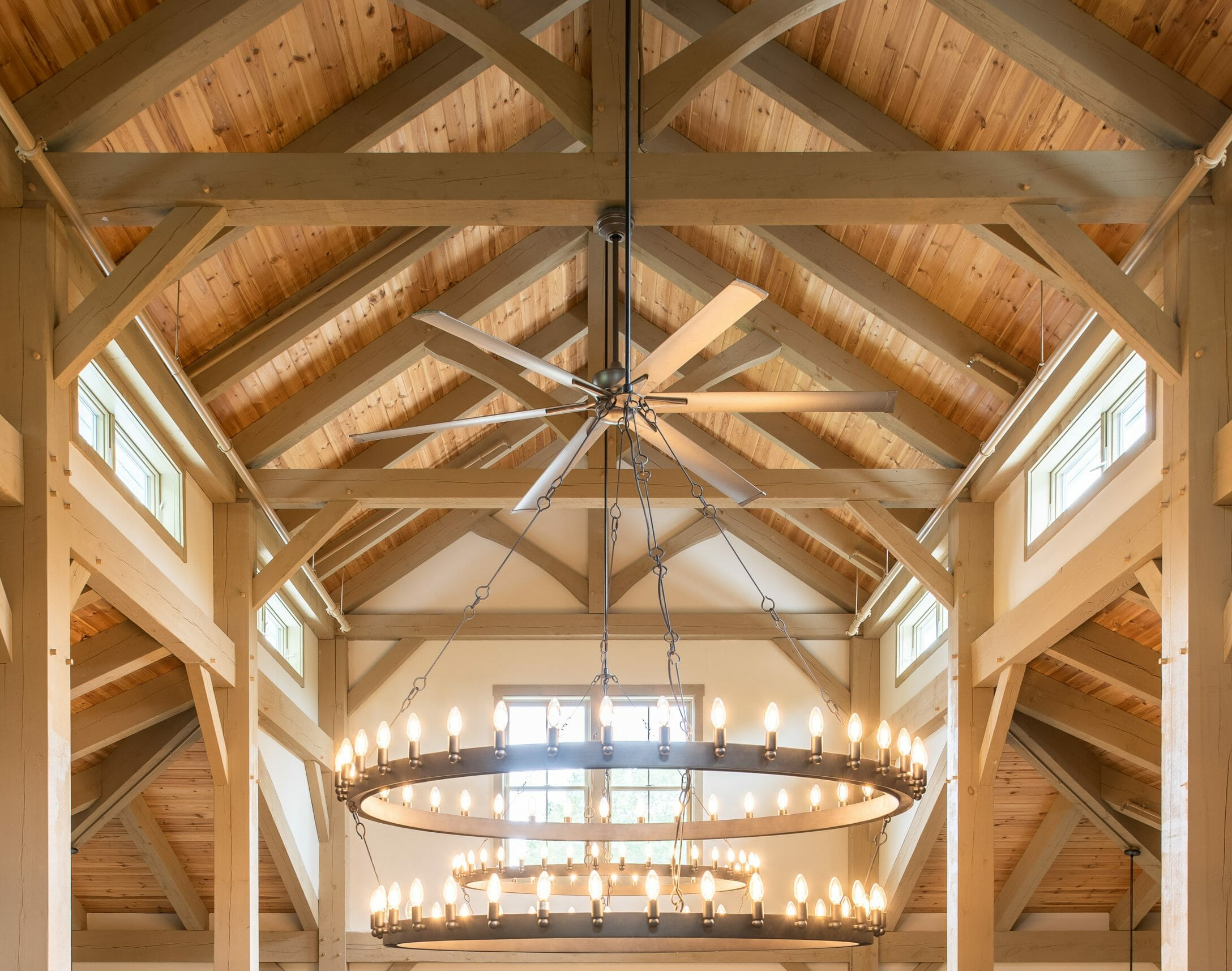 Timber trusses with rafters