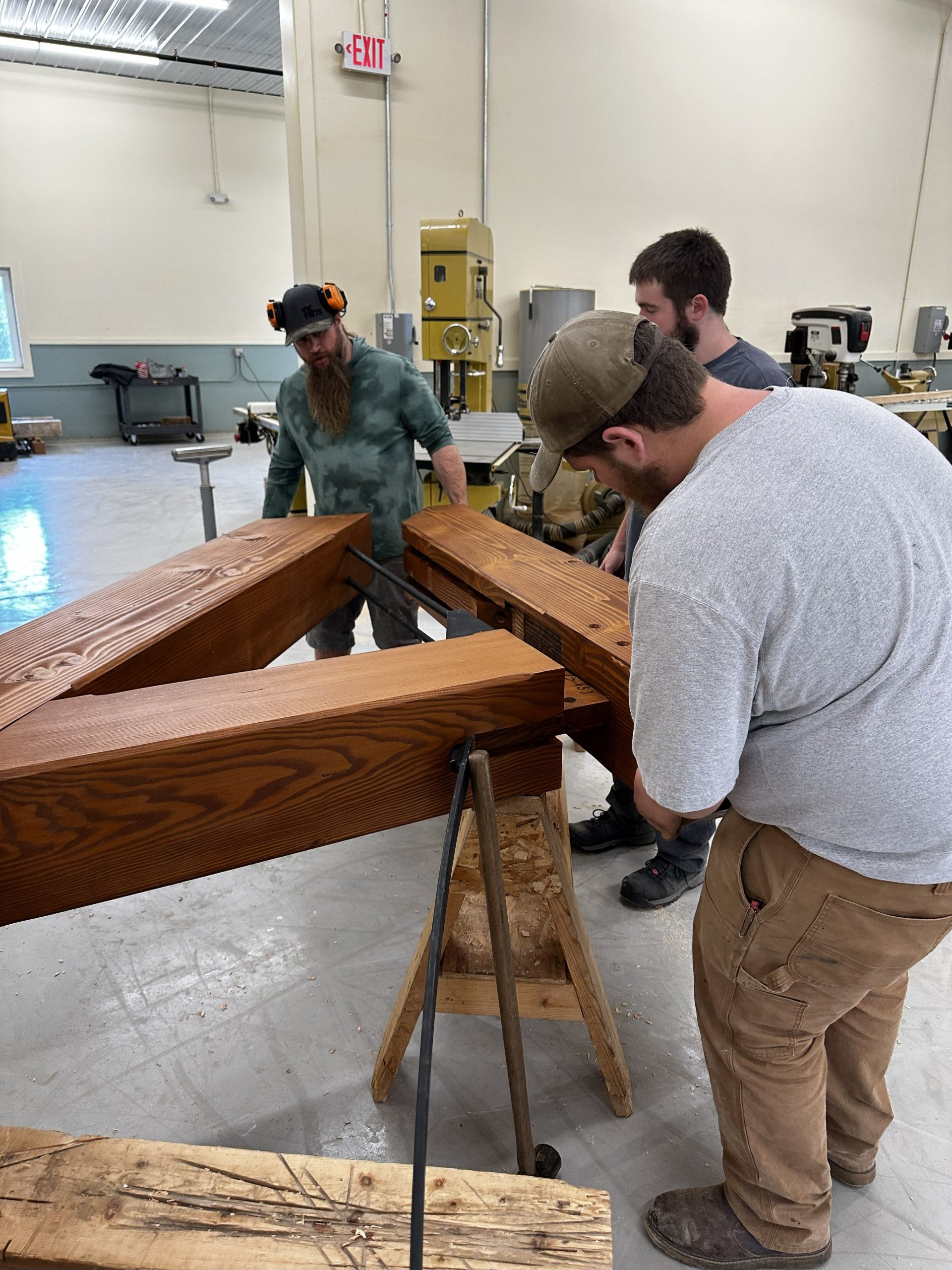 Shop Fitting of an Arched Church Timber Truss
