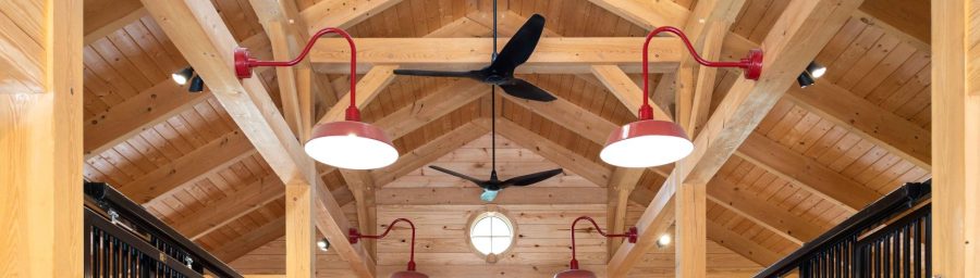 Post and Beam Horse Barn Aisle