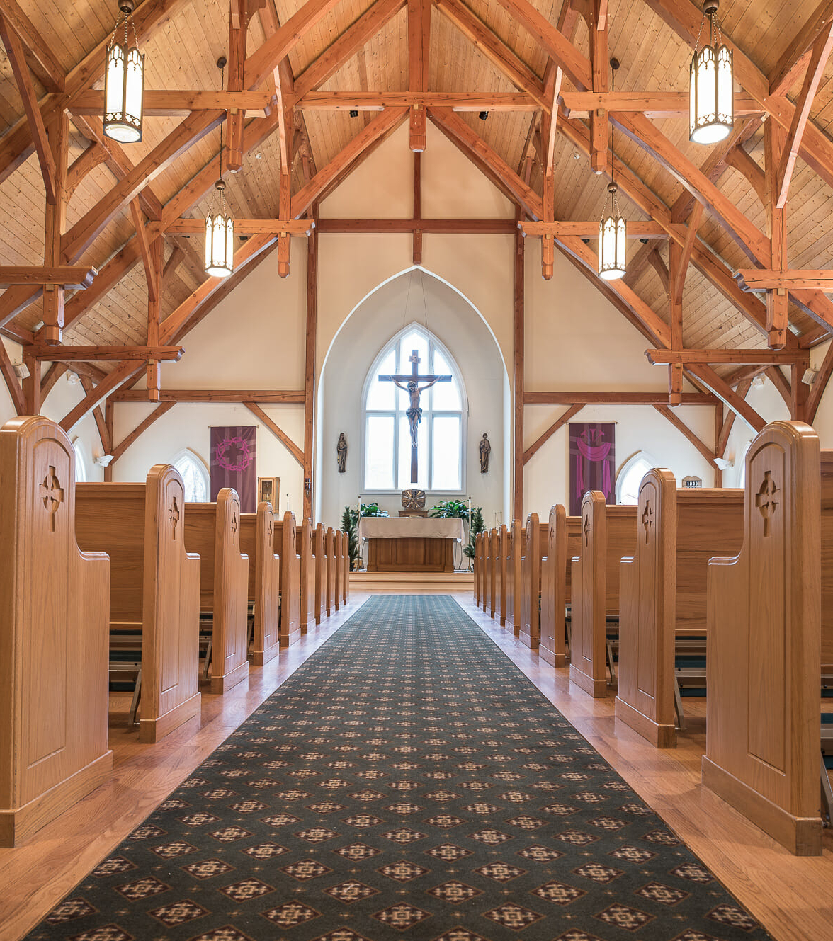 Timber Framed Church Aisle