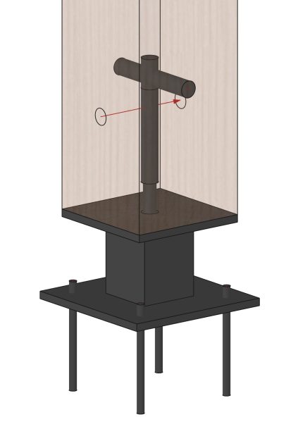 Post base with stand off and timber linx AB connector