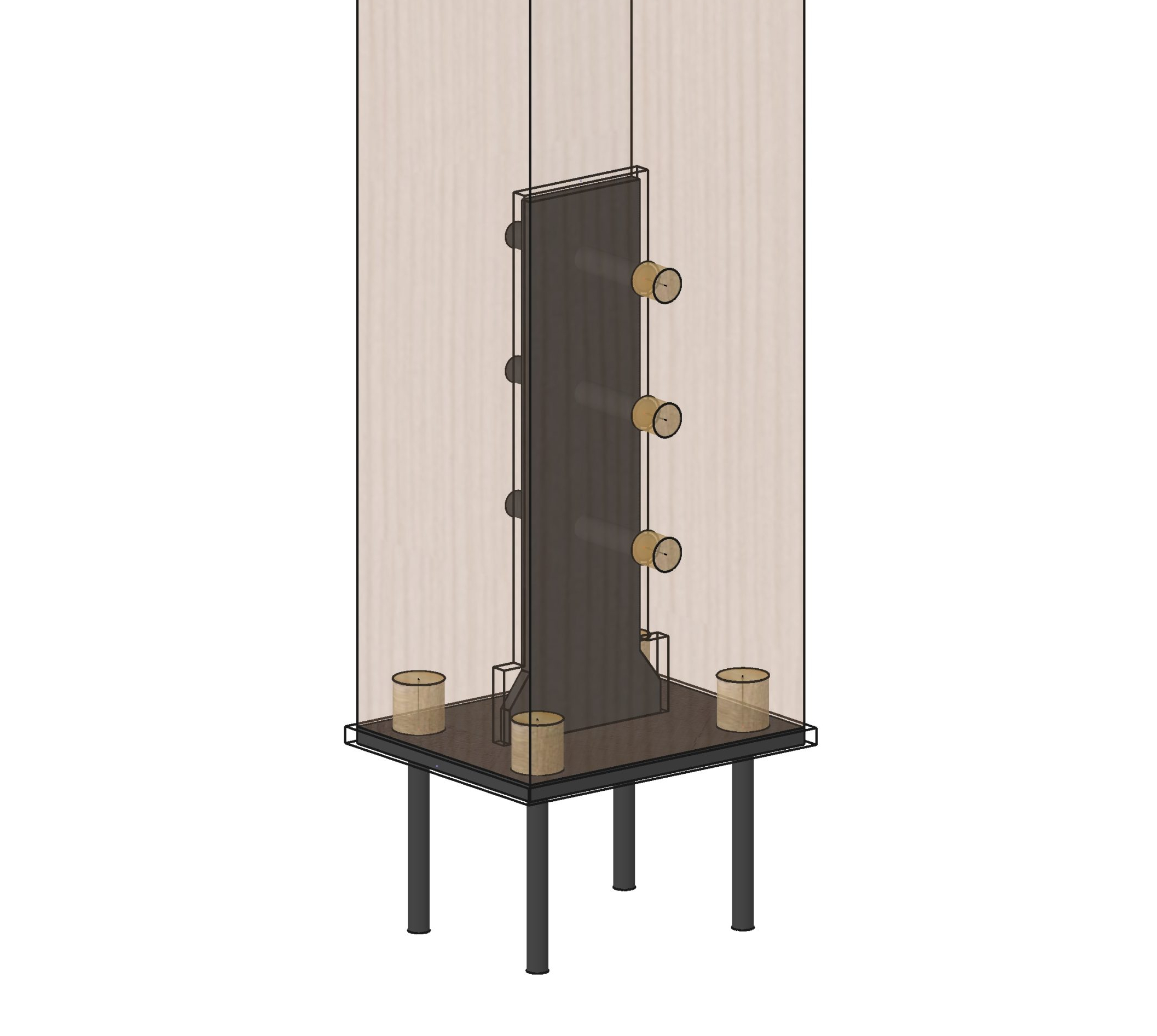 Post base with knife plate in a timber column