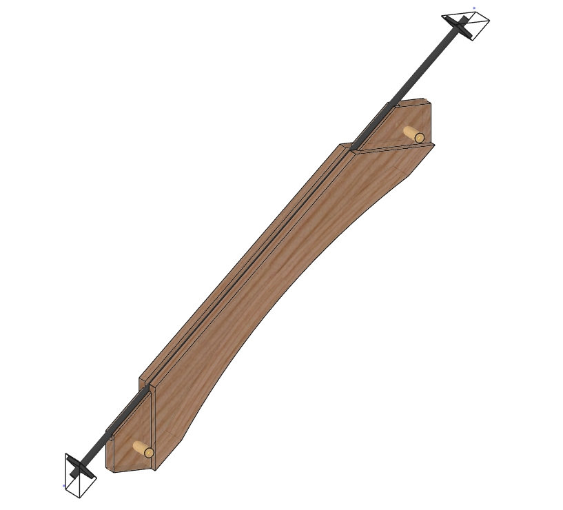 Timber Brace with Hidden Steel Tie Rod