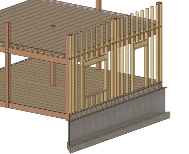 2x Wall Framing on a Timber Frame