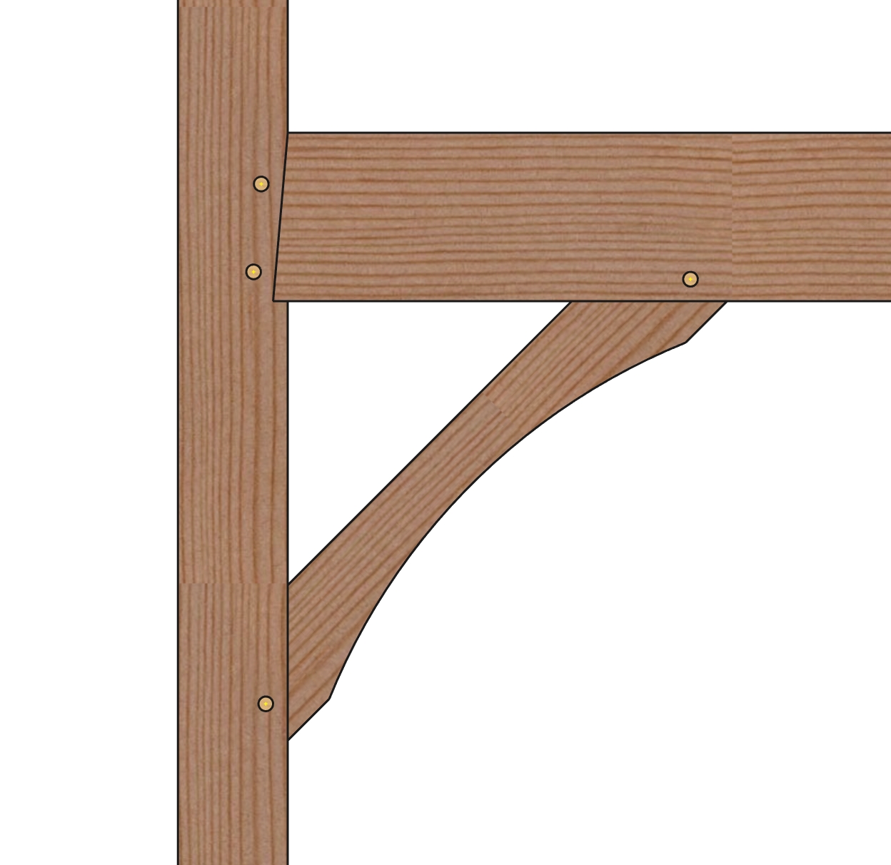 Timber Frame Curved Knee Brace