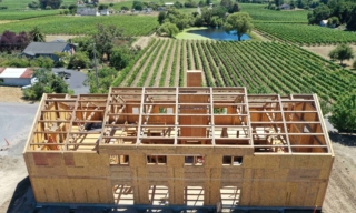 California Barn Timber Frame from Above
