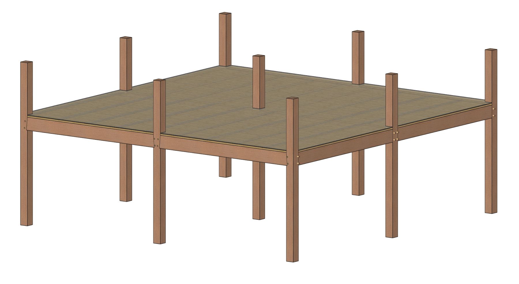 Timber Frame with Homasote on Wood Decking and Timber Joists