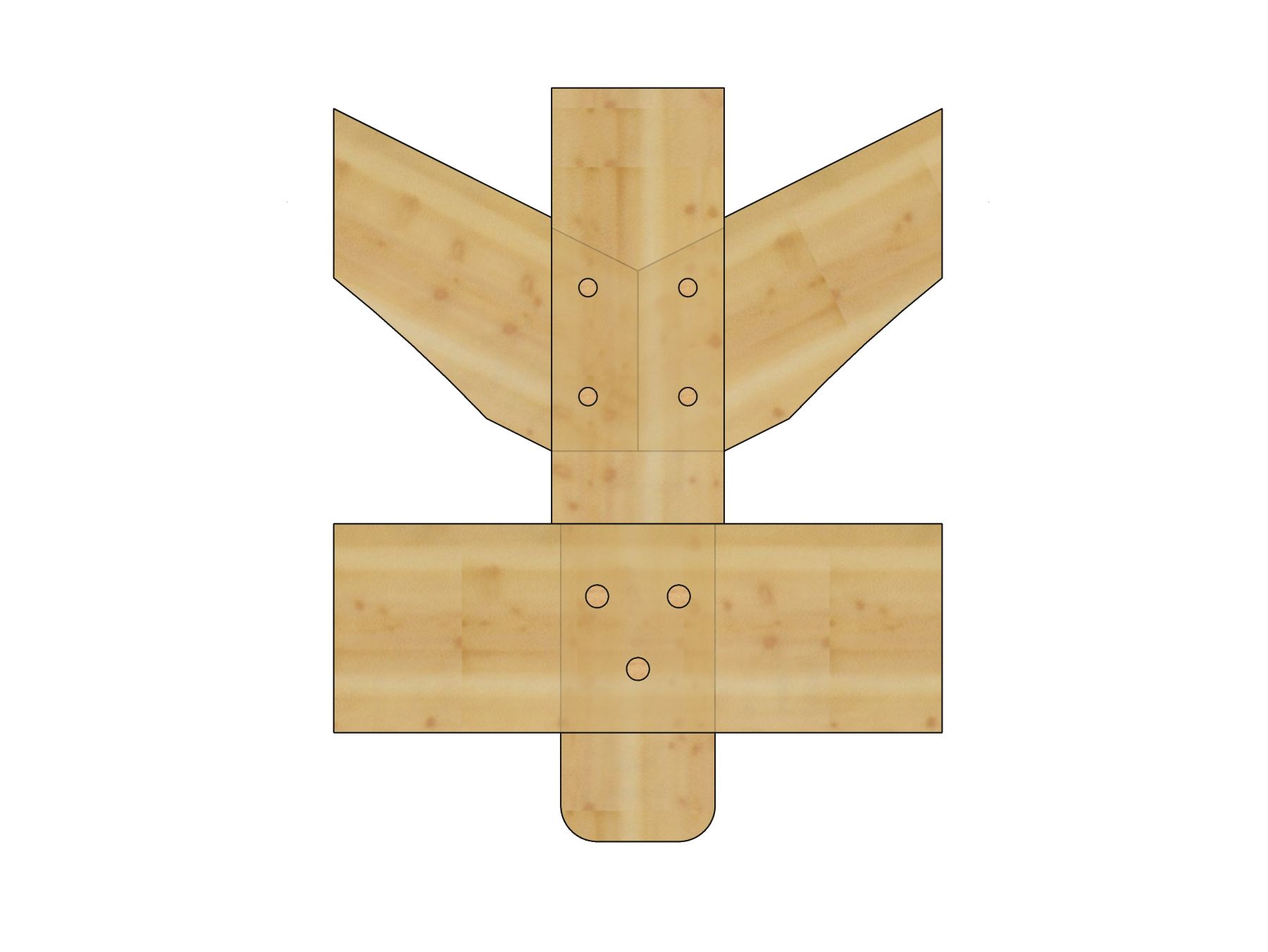 King Post through tenon tension connection