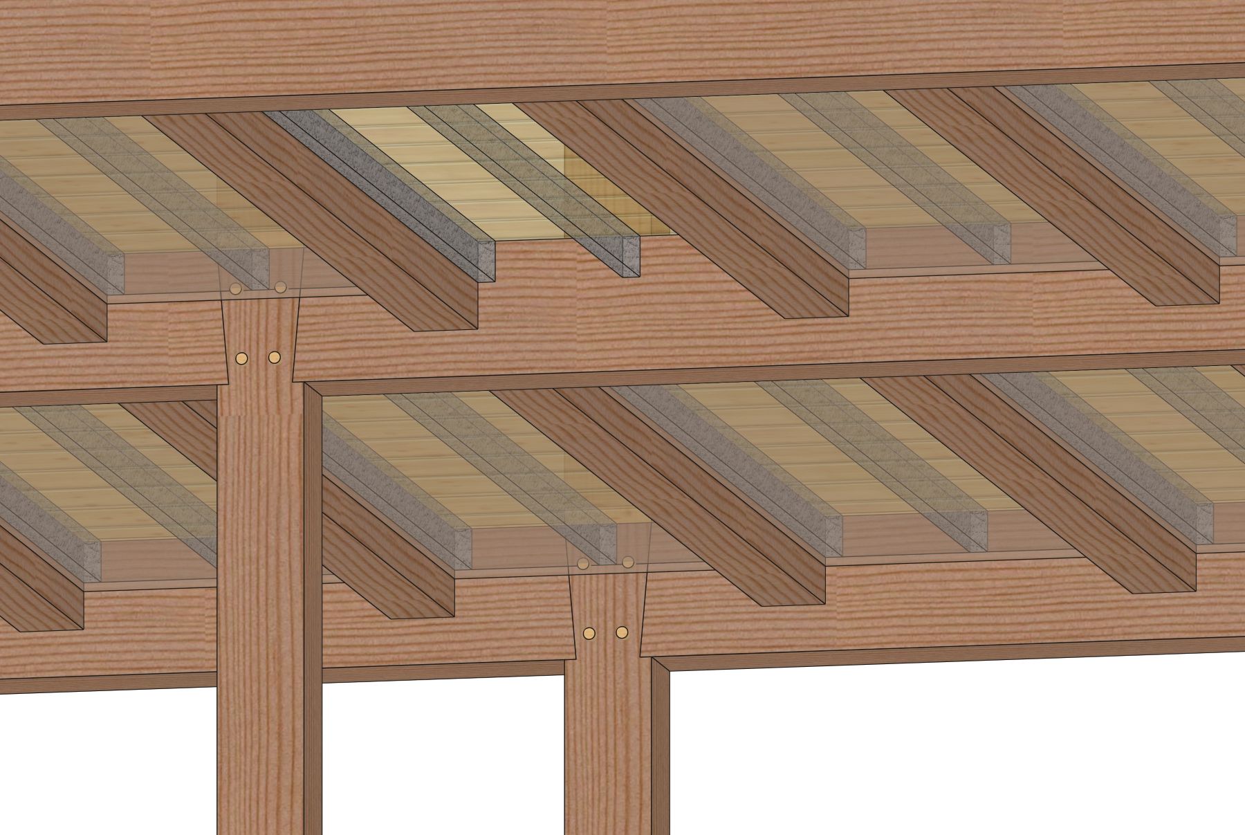Timber Frame Floor and Ceiling Soffit