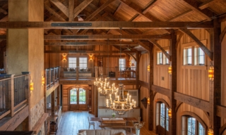Hand hewn oak timber framed barn in Napa, CA